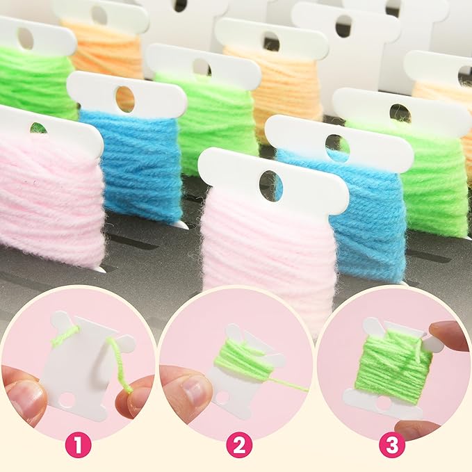 300PCs Embroidery White Floss Bobbins with 3 Packs Customizable EVA Foam Insert for Bisley MultiDrawer Cabinet or 15 * 11-inch Multi-Drawer Cabinet, Embroidery Floss Organizer, Cross Stitch Storage