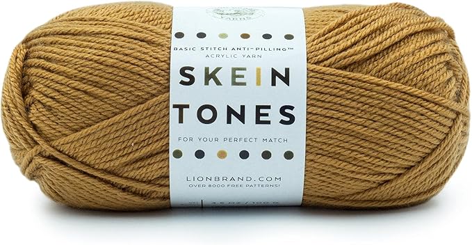 Lion Brand Yarn Basic Stitch Anti-Pilling Yarn for Crocheting, Knitting, and Crafts, Cedarwood, 1 Pack