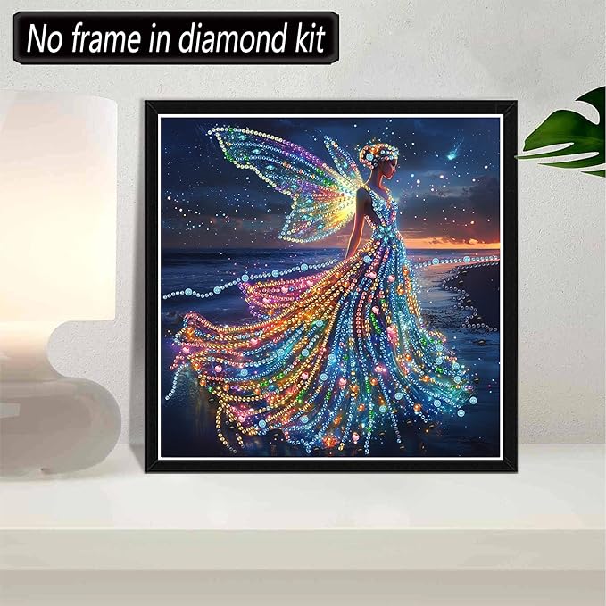 SKRYUIE DIY Diamond Art Kits for Adults Woman Special Shape - 5D Diamond Painting Kits for Adults Beach - Crystal Embroidery Cross Stitch - Craft for Wall & Office Decor 12 x 12 Inch c6