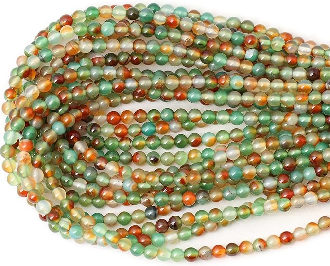 60PCS 6mm Peacock Agate Round Loose Beads for Jewelry Making DIY Materials 1 Strand 15"