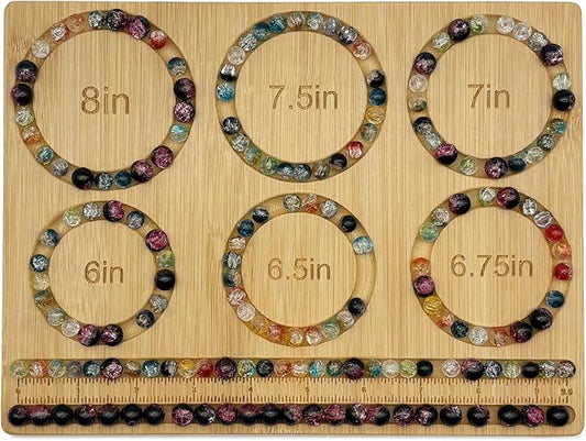 Petoysoso Small Bead Board for Jewelry Making, Bamboo Beading Board for Jewelry Bracelet Making, Bead Board for Bracelet DIY