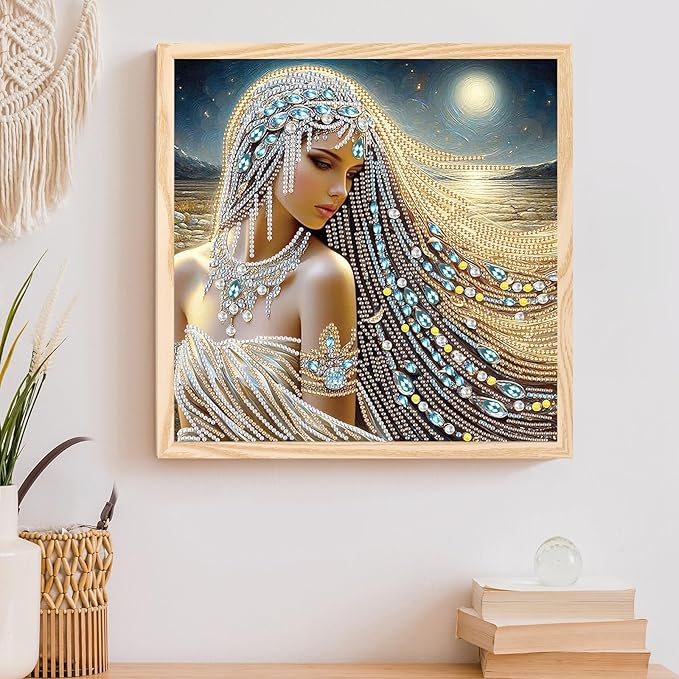 AiYuanzsh 5D Special Shaped Diamond Painting Kit - Beautiful Goddess Queen Design, Unique Crystal Rhinestone Diamond Art Set for Beginners and Adults, Perfect for Home Wall Decor and Holiday Gifts