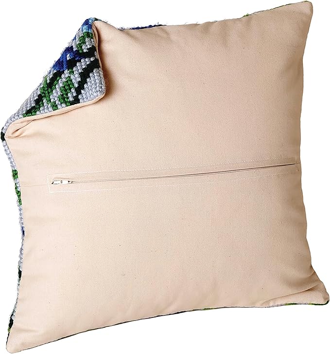 Thea Gouverneur Cushion Back Kit with Zipper - Beige - for Any 16x16 Inch (40x40cm) Cushion- Cross Stitch Creations - Embroidery - Embroidery Kit for Adults - 23.5999