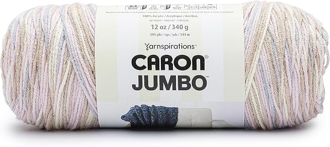 Caron Jumbo Seashell Yarn - 2 Pack of 12oz/340g - Acrylic - #4 Worsted (Medium) - 595 Yards - Knitting & Crochet