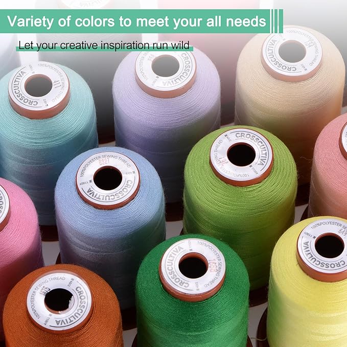uxcell 40D/2 Sewing Thread 1100 Yards Polyester Household Sewing String Hand Stitching Polyester Cord for Clothing Stitching Shoe Bag Repairing DIY Craft Sky Blue