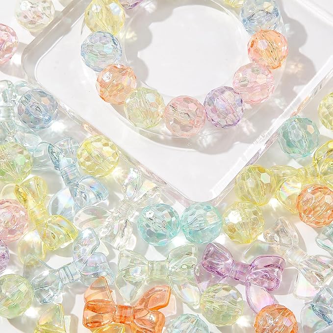 60pcs 16mm Acrylic Beads,Chunk Bubblegum Beads,Beads for Pens,Shine Disco Ball Beads,Jumbo Plastic Beads for Necklace Jewelry Bracelets DIY Crafts Making (Transparent Color)