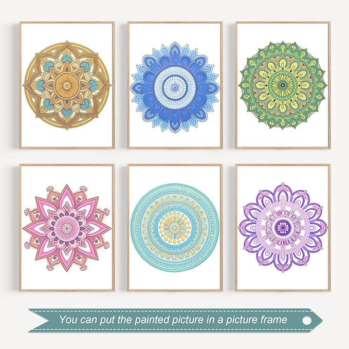 CKMOREL Spiral Bound Adult Coloring Book, Mandala Coloring Book for Adults, Thick Paper, 24 Pages, Single-Sided, Mindfulness Gift for Women