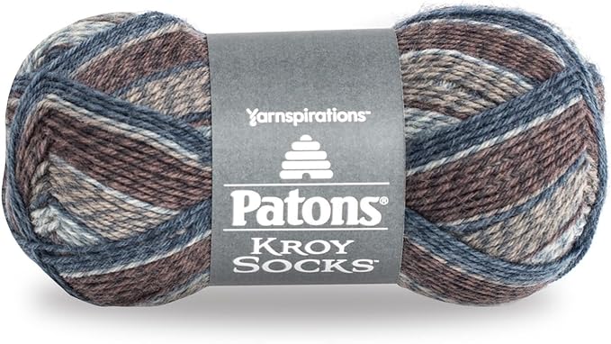 Spinrite Yarns Patons Kroy Socks, 1.75 Ounce, Blue Brown
