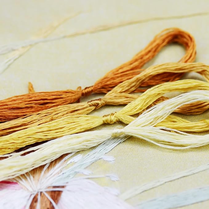 4 Skeins Mulberry Silk Floss Embroidery Thread Floss-Cross Stitch Threads China Silk Woven Jewelry Threads DIY Sewing Kits (13)