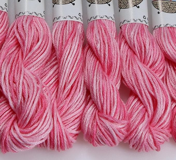 KCS Big skeins of 25 Meters Size 25 Color Variegated Cross Stitch Stranded Threads,6 skeins,4180