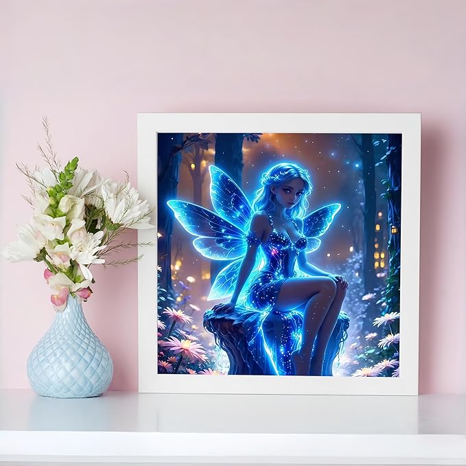 Diamond Art Kits for Adults Magical Fairy, DIY 5D Diamond Painting Kit for Beginners, Spirit Full Round Drill Gem Art Dots for Adults, Diamond Dots Paintings Crafts Home Wall Decor 14X14 Inch