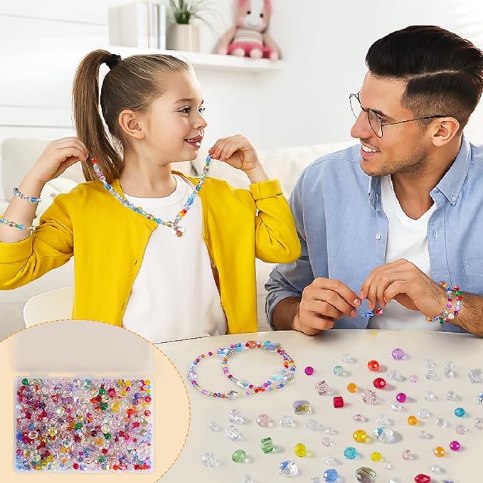 christmas glass beads for jewelry making,1272 pcs colorful rainbow ab color craft crystal beads with loose beads sparkly beads hole drilled for diy christmas bracelets necklace wristband earring craft