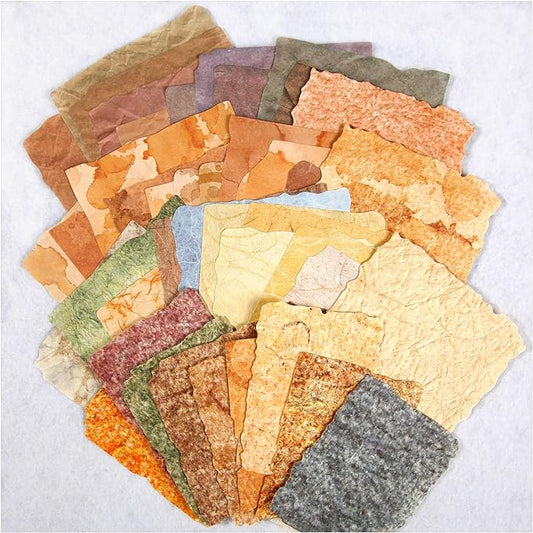 84 Sheets Small Textured Scrapbook Paper and 3D Embossed Collage Paper, Vintage Deckled Edge Paper Ephemera for Junk Journal Supplies, Mixed Media, Card Making, DIY Craft Art