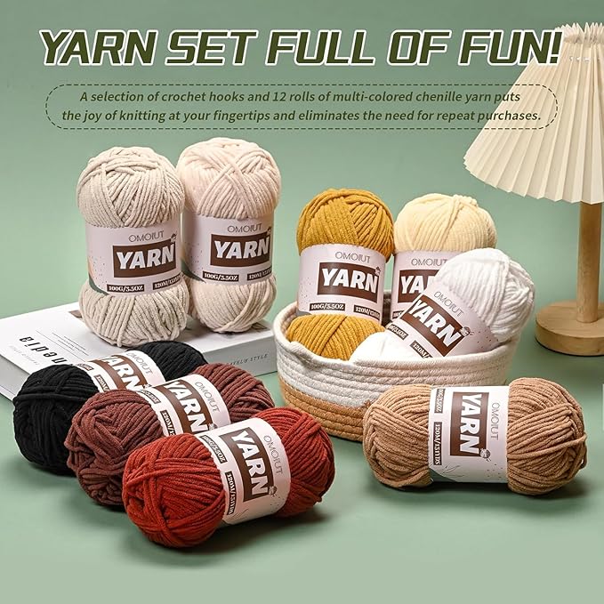 20 Pack 70.5oz/2624yds Bulky Multicolor Yarn Set, Plush Chenille Blanket Yarn for Crocheting, Fluffy Velvet Yarns for Crochet, Fuzzy Baby Yarns for Crocheting Soft, Crochet Amigurumi B