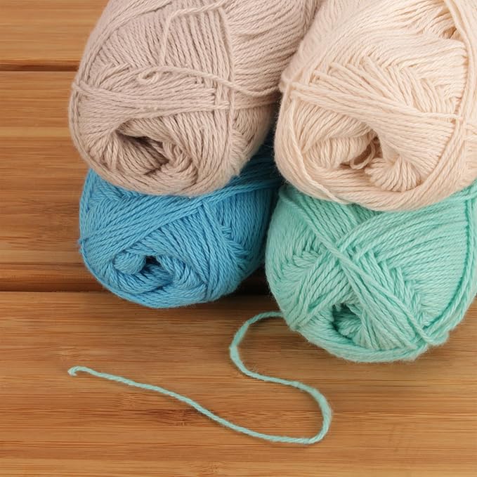 JubileeYarn Cotton Select Yarn - Sport Weight - 50g/Skein - Inspiration Assortment 88-4 Skeins