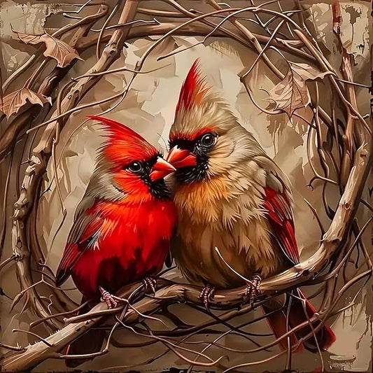 CZYWJMEI 5D Diamond Painting Kits for Adults Beginners,DIY Two Bird Diamond Art,Full Round Drill Diamond Dot Gem Art Kits,Home Wall Decor 13.7x13.7 Inch
