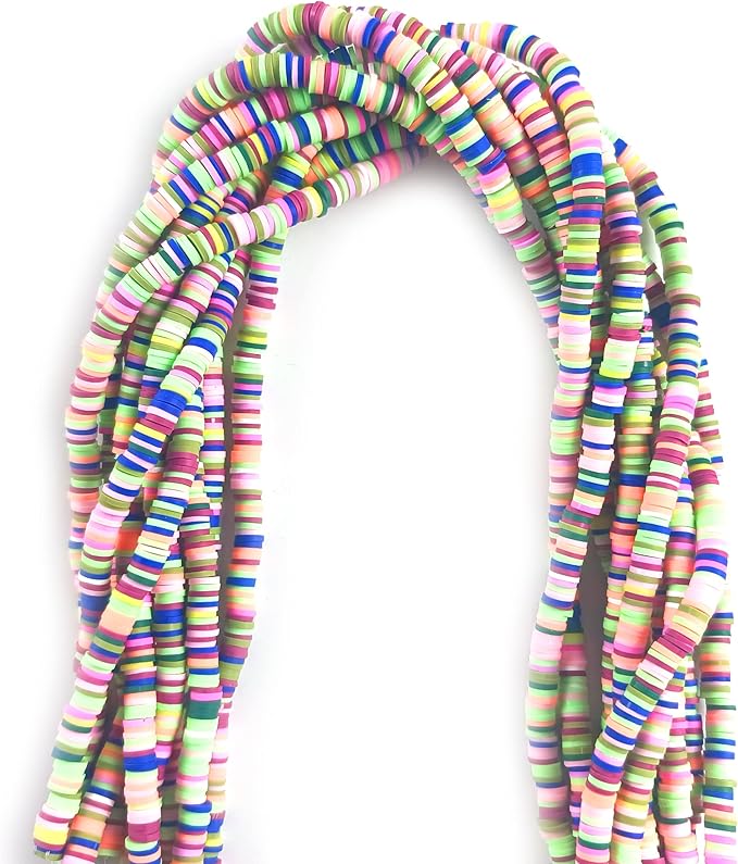 3500 Pcs 6mm Colorful Flat Clay Beads for DIY Polymer Round Handmade Jewelry Making for Necklace Bracelet Earring Pendant and Anklet Craft Making(Mixed3)