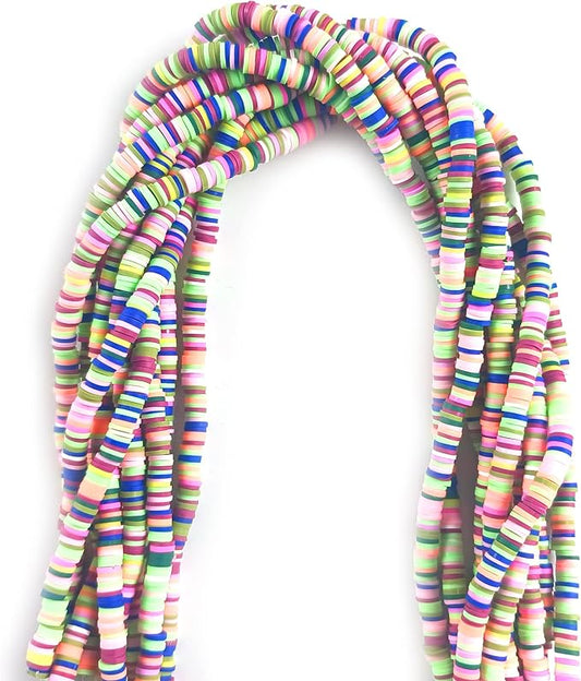 3500 Pcs 6mm Colorful Flat Clay Beads for DIY Polymer Round Handmade Jewelry Making for Necklace Bracelet Earring Pendant and Anklet Craft Making(Mixed3)