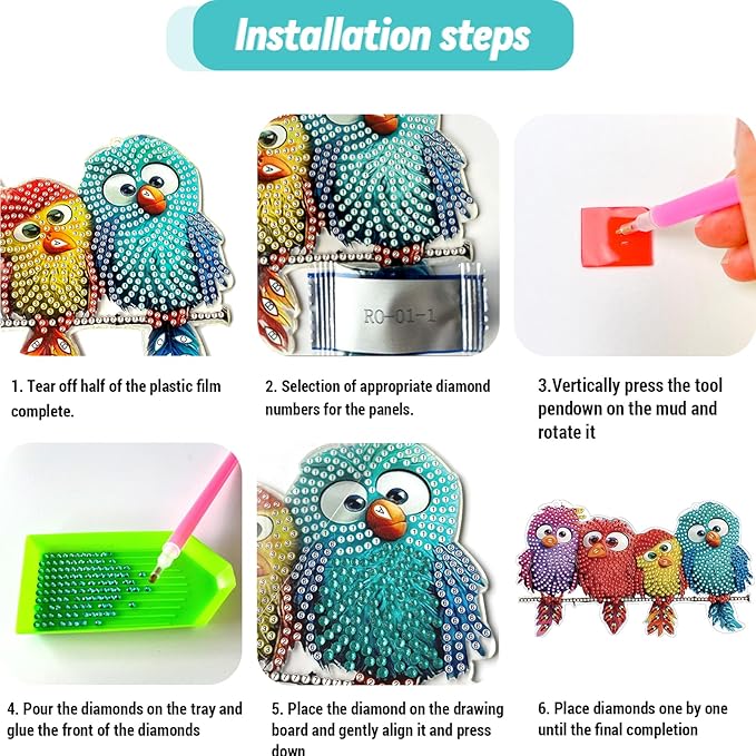 VNRGG Adult Bird Diamond Art Pendant SetDIY,Special Shaped RhinestoneHome Garden Wall Hanging Kits，Box Packing.
