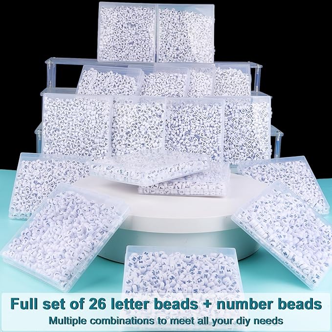 500pcs Letter V Beads Bulk, Letter Beads, Alphabet Bead for Friendship Bracelets, Jewelry Making Supplies,DIY Making Kit