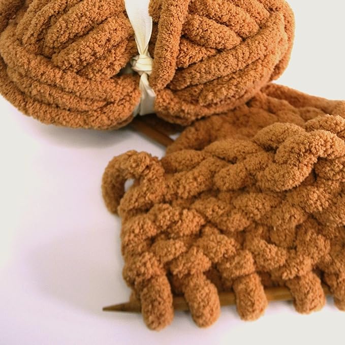 Bulky Thick Fluffy Yarn for Crocheting/Knitting, Super Bulky Hand Blanket, Soft Plush Yarn for Carpet/Scarf/Cushion, 8 Jumbo Pack (63.76oz/197.68yd)