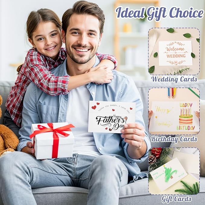 Prudiut 20 Sets Watercolor Cards with Envelopes, 140 lb/300 GSM Watercolor Paper Cards, 5x7 Inch Foldable Blank Cards and Envelopes for Wedding Invitations Greeting Thank You Mothers Day Gifts Card