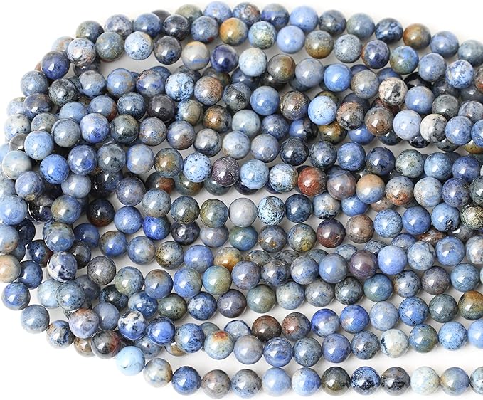 cheavian 45pcs 8mm natural sunset dumortierite gemstone beads round loose beads for jewelry making 1 strand 15"