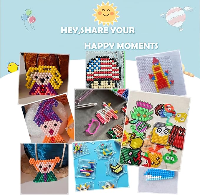 kacaga non-iron fuse beads over 6,000 beads 5mm no repeated colors arts crafts bead includes accessories set refill creative diy kit toys for kids
