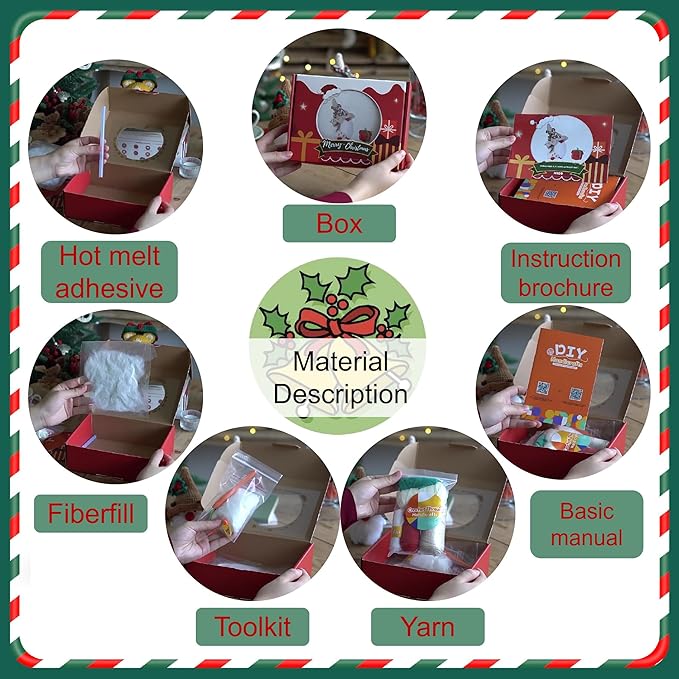 Crochet Set - Beginner Friendly Crochet Set with Step-by-Step Teaching Videos and Crochet Pattern Manuals (Apricot Christmas Dwarf)