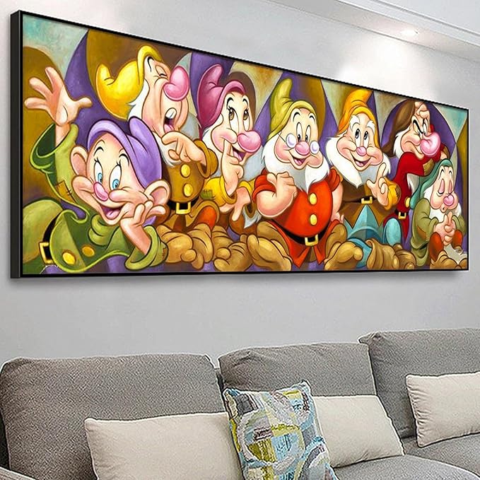 JYLMOOD Paint by Number for Adult Kits, DIY Cartoon Acrylic Oil Painting Kits for Adults Beginners for Home Wall Decor Gifts 11.8x35.4 Inch (No Frame)
