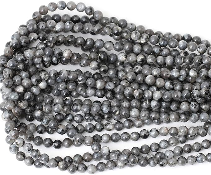 cheavian 60pcs 6mm natural black labradorite gemstone round loose beads crystal energy stone for diy jewelry making 1 strand 15"
