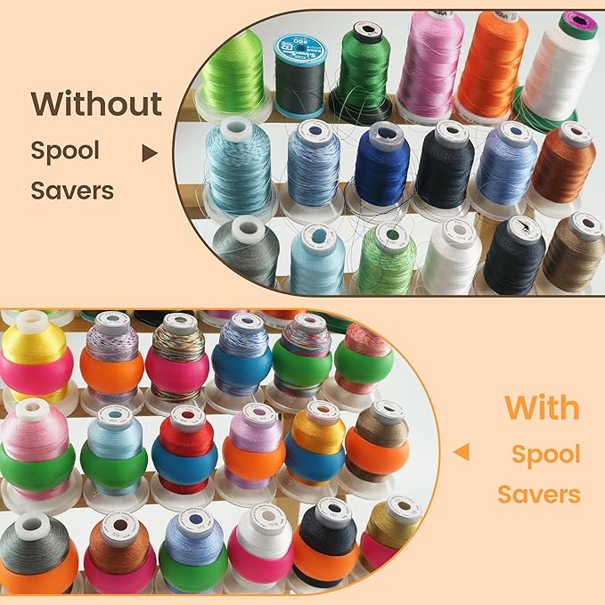 New Brothread 200pcs Thread Spool Savers/Spool Huggers - Prevent Tails from Unwinding - No Loose Ends for Sewing and Embroidery Machine Thread Spools