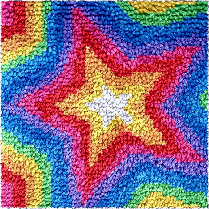 Puzamen Latch Hook Rugs Kits for Adults Beginners, 13inch Small Latch Hook Rug Making Kit with Precut Yarns Coded Canvas