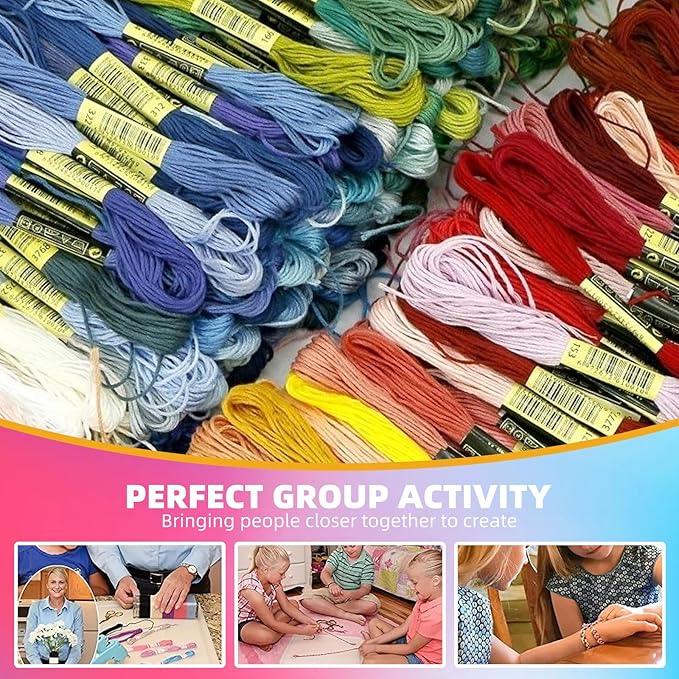 100 colour embroidery thread, 6 strand hand embroidery supplies rainbow embroidery floss, cross stitch thread for bracelet, diy crafts, sewing, embroidery supplies