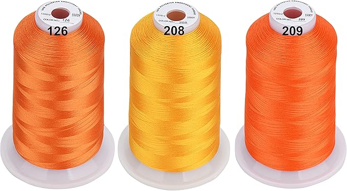 Simthread - 33 Selections - Various Assorted Color Packs of Polyester Embroidery Machine Thread Huge Spool 5500Y for All Sewing Embroidery Machines - 6 Fruit & Garden Colors