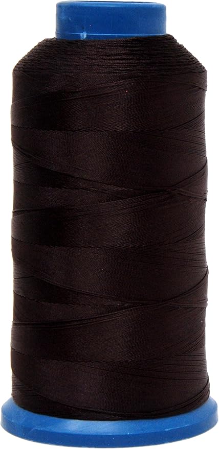 Mandala Crafts Size 69 210D T70 Bonded Nylon Thread - Dark Brown 1500 YDs Tex 70 Heavy Duty Sewing Threads for Leather, Jeans, Weaving, Outdoor Marine Upholstery