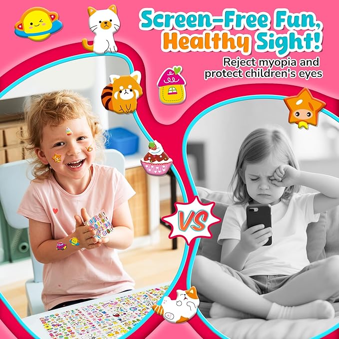 sinceroduct 3d puffy stickers for kids, 4000+ resuable foam sticker for toddler, boys, girls.safe and easy peel stickers for toddlers teachers as reward, craft scrapbooking
