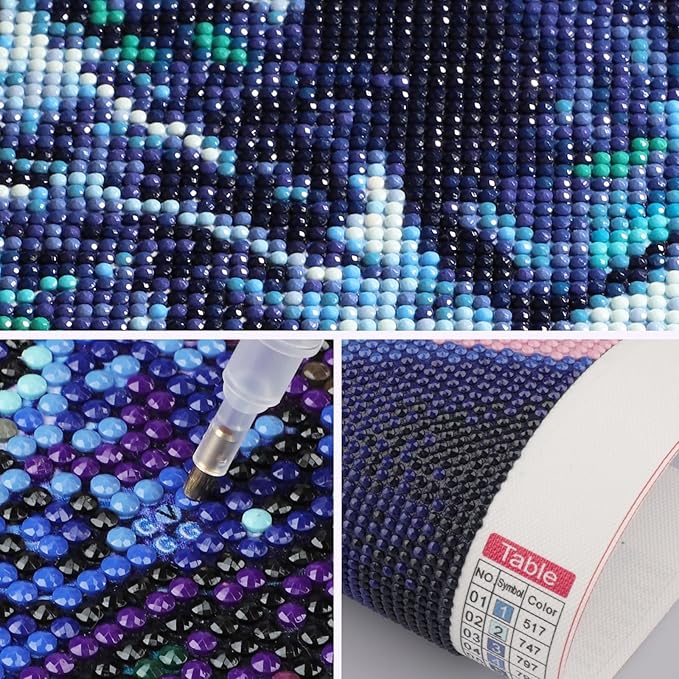 SENQAO Tiger Diamond Painting Kits for Adults, Animal Flower DIY 5D Diamond Art Kits Full Drill Diamond Dots Paintings with Diamonds Gem Art and Crafts Home Decor 12x16inch