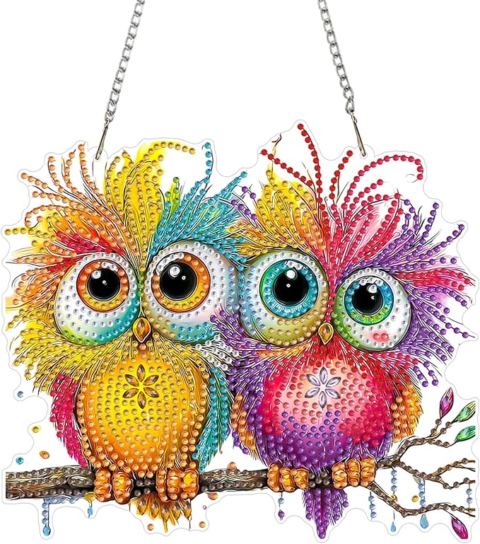 MAXBYE Hanging Diamond Art Kits for Adults Bird, Special Crystal Double Sided Pendant DIY Diamond Art Painting Kits for Beginners Gift Wall Home Decoration