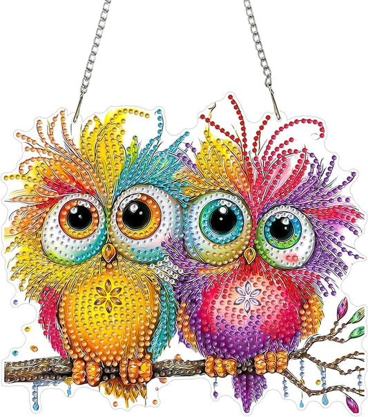 MAXBYE Hanging Diamond Art Kits for Adults Bird, Special Crystal Double Sided Pendant DIY Diamond Art Painting Kits for Beginners Gift Wall Home Decoration