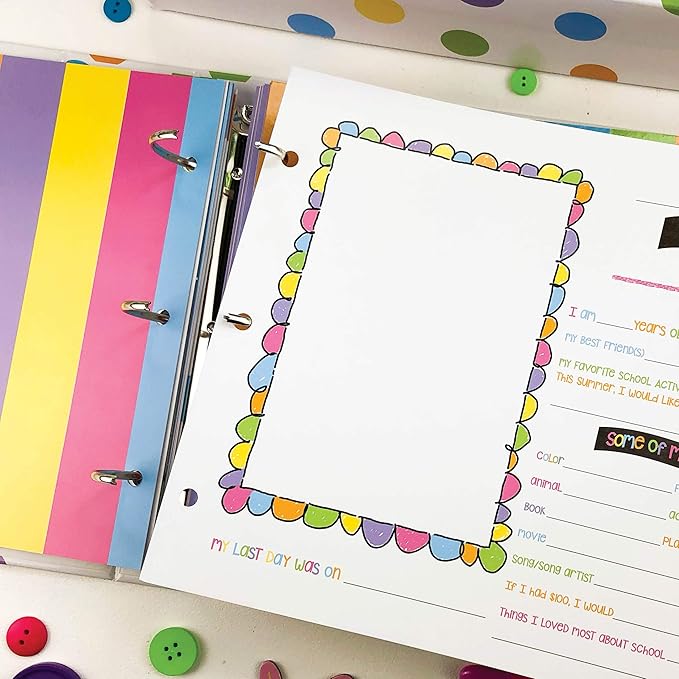 Denise Albright School Memory Scrapbook Refill Extra Pages Kits (Two Grades) for First & Last Day of School for Class Keeper® Memory Keepsake Book for Girls