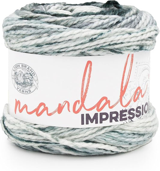 Lion Brand Yarn Mandala Impressions, Multicolor Yarn for Knitting, Crochet and Crafting, Peppery, 1 Pack
