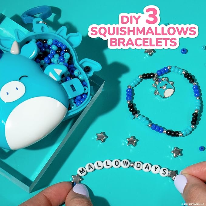 Original Squishmallows Tatiana The Dragon Bracelet Kit, Bracelet Making Kit, Friendship Bracelet Kit, Charm Bracelet, Charm Bracelet Making Kit, 7 Year Old Girl Birthday Gifts, Squishmallows for Boys