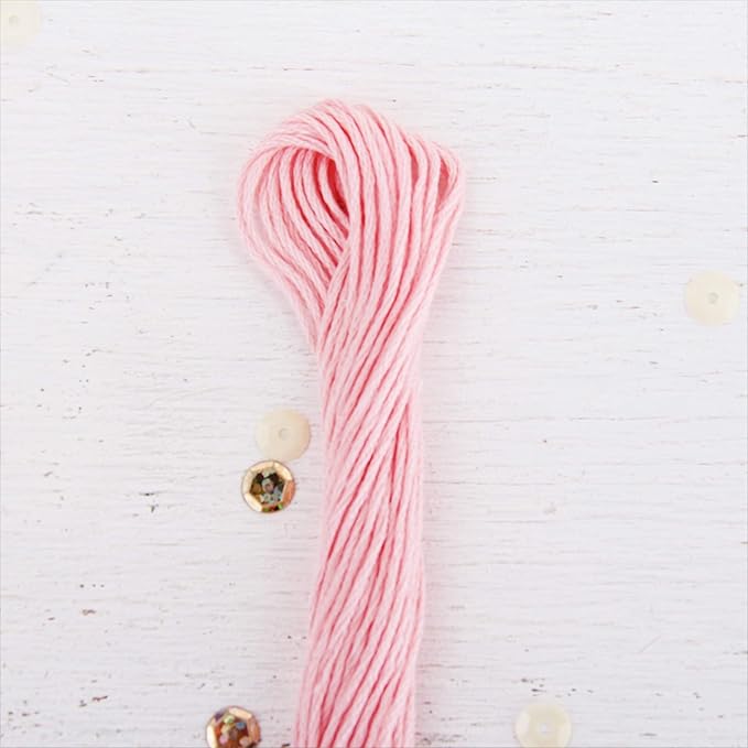 12 Skeins ThreadArt Premium Egyptian Long Fiber Cotton Embroidery Floss | Very Light Pink | 6 Strand Divisible Thread 8.75yds Each for Hand Embroidery, Friendship Bracelets, Cross Stitch and Crafts