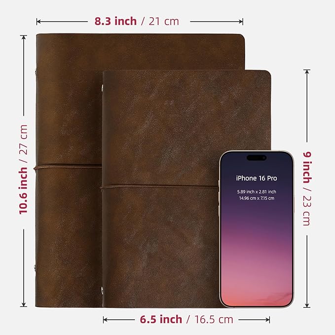 Vienrose Photo Album Scrapbook Kit, 3 Ring Faux Leather Cover DIY Memory Book Kraft Paper with 30 Sheets 60 Pages, Vintage Scrapbooking Supplies Set for Wedding, Anniversary, Valentine Gifts, Brown