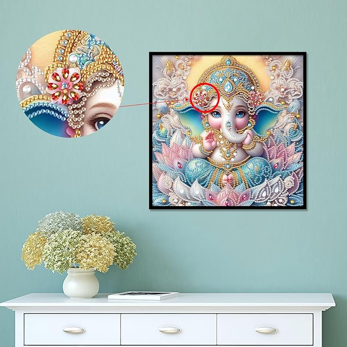 LazyFold Diamond Art Painting Kit, DIY Religion Special Shape Crystal Diamond Partial Diamond Art Painting Mosaic Making Craft, Suitable for Home Wall Decor Art Gift 12×12inch