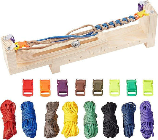 PH PandaHall Jig Bracelet Maker, Wristband Maker with 8 Parachute Cords and 8 Quick Release Buckles Adjustable Length Braiding Weaving Tool for Bracelets Jewelry Making
