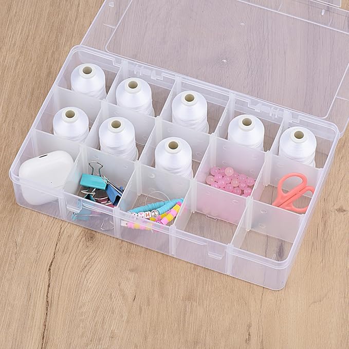 [Box-Upgraded] Machine Embroidery Thread 1000M 9*White 001 + 6*Black 900, with Storage Box Polyester 15 Spools Set for Embroidery Quilting Machine
