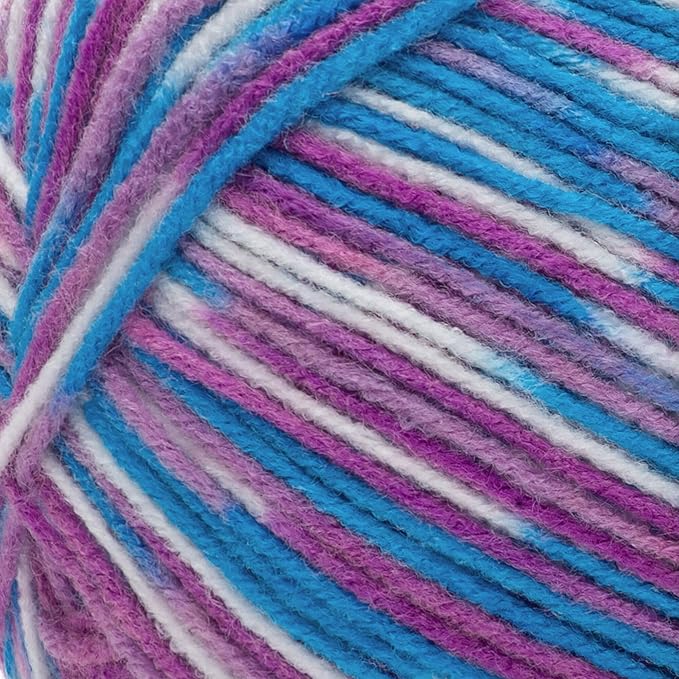 RED HEART E707D.4111 Comfort Yarn, White Turq Violet