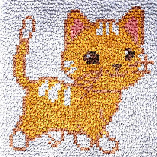 Puzamen Latch Hook Kits for Adults Beginners, 12x12inch Small Latch Hook Rug Kit with Precur Yarns Crochet Tools and Coded Canvas